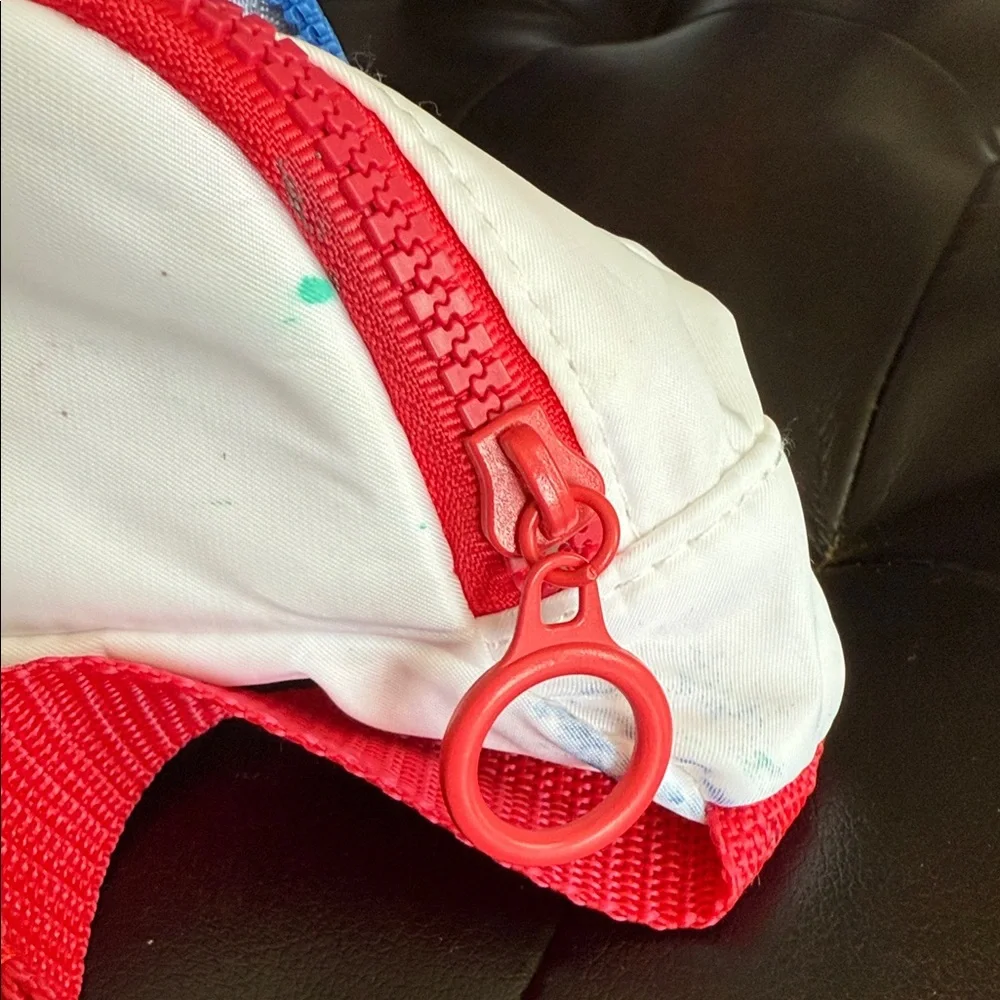 American Flag Fanny Pack with Red Strap